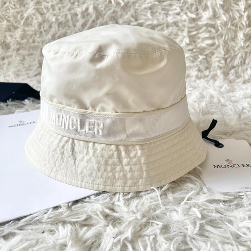 Moncler white bucket hat - moncler, ivory